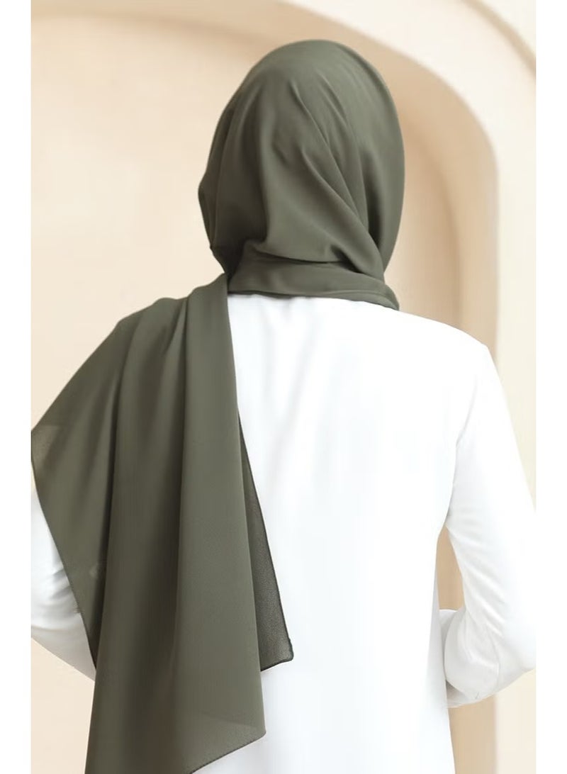 Sefa Merve Crepe Plain Shawl 81077-02 Khaki - Image 3